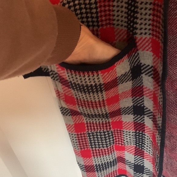 Jones New York Women Houndstooth Knit Plaid Sweater Long Duster Jacket NWT Small - Picture 4 of 14